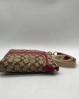 Coach Signature Stripe Brown Crossbody Bag