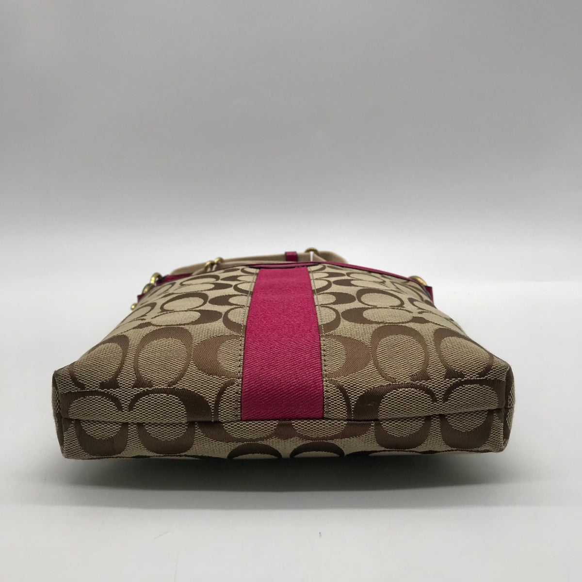 Coach Signature Stripe Brown Crossbody Bag