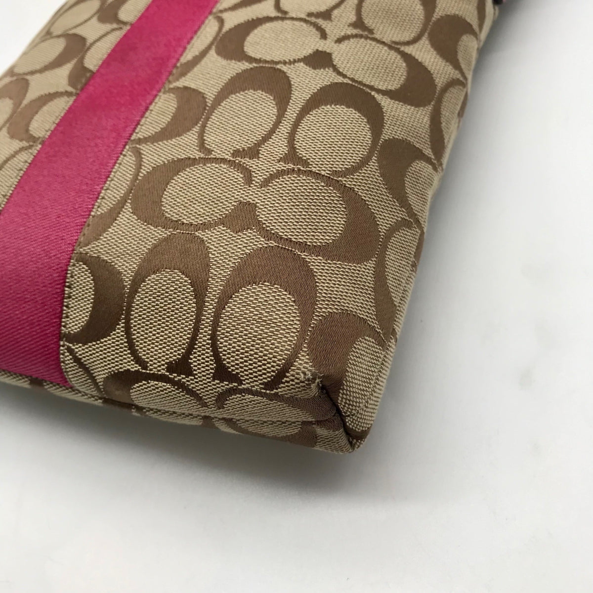 Coach Signature Stripe Brown Crossbody Bag