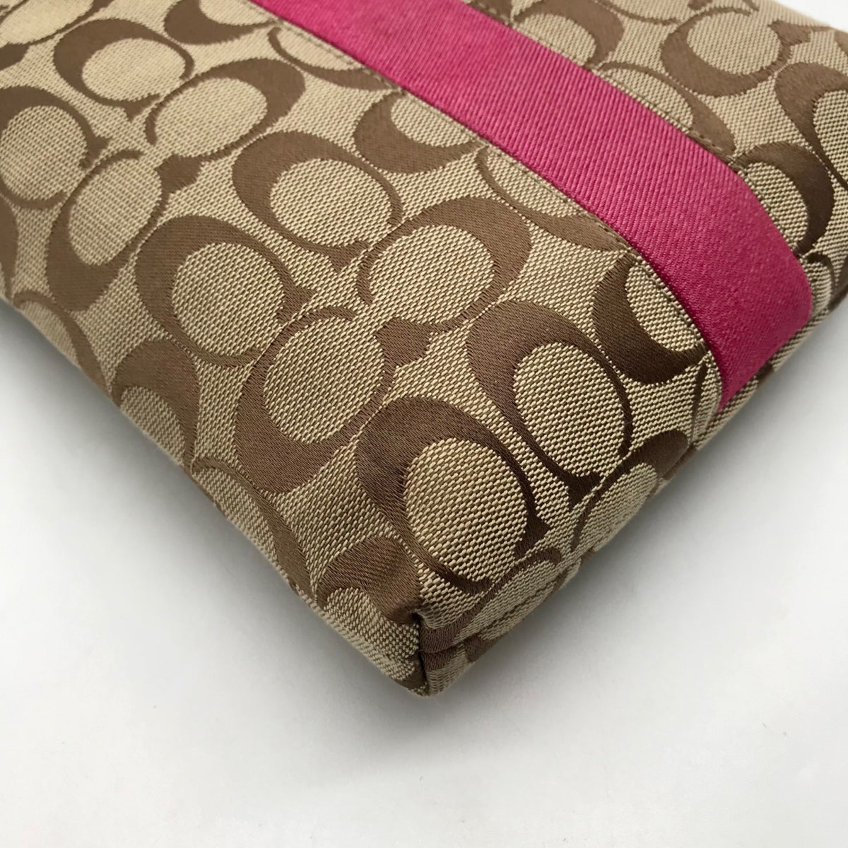 Coach Signature Stripe Brown Crossbody Bag