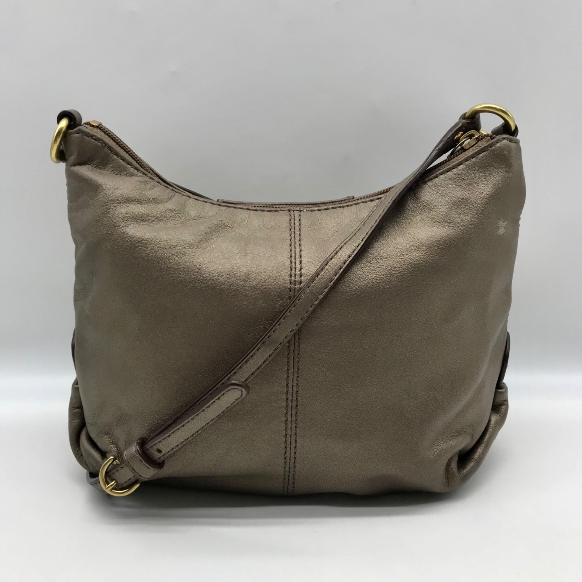Coach Metallic Bronze Leather Ashley Crossbody Bag
