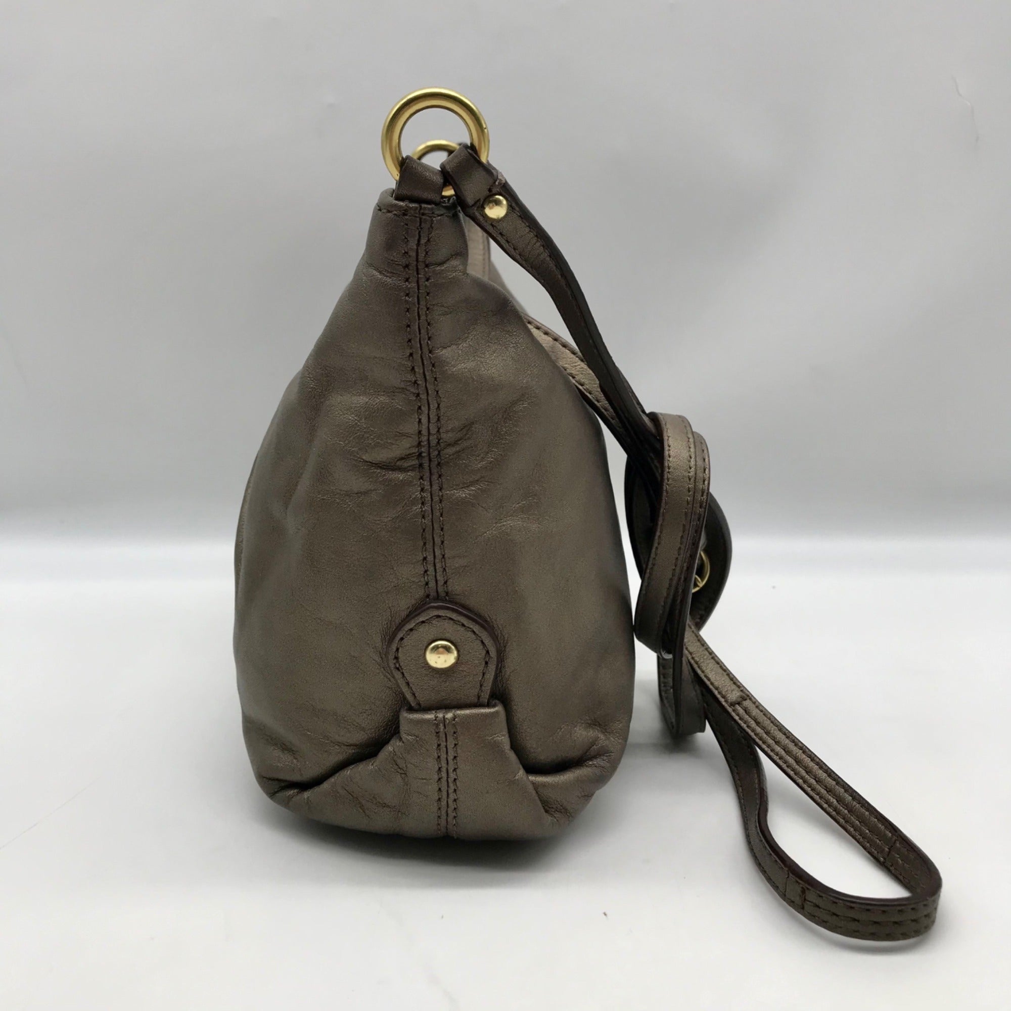 Coach Metallic Bronze Leather Ashley Crossbody Bag