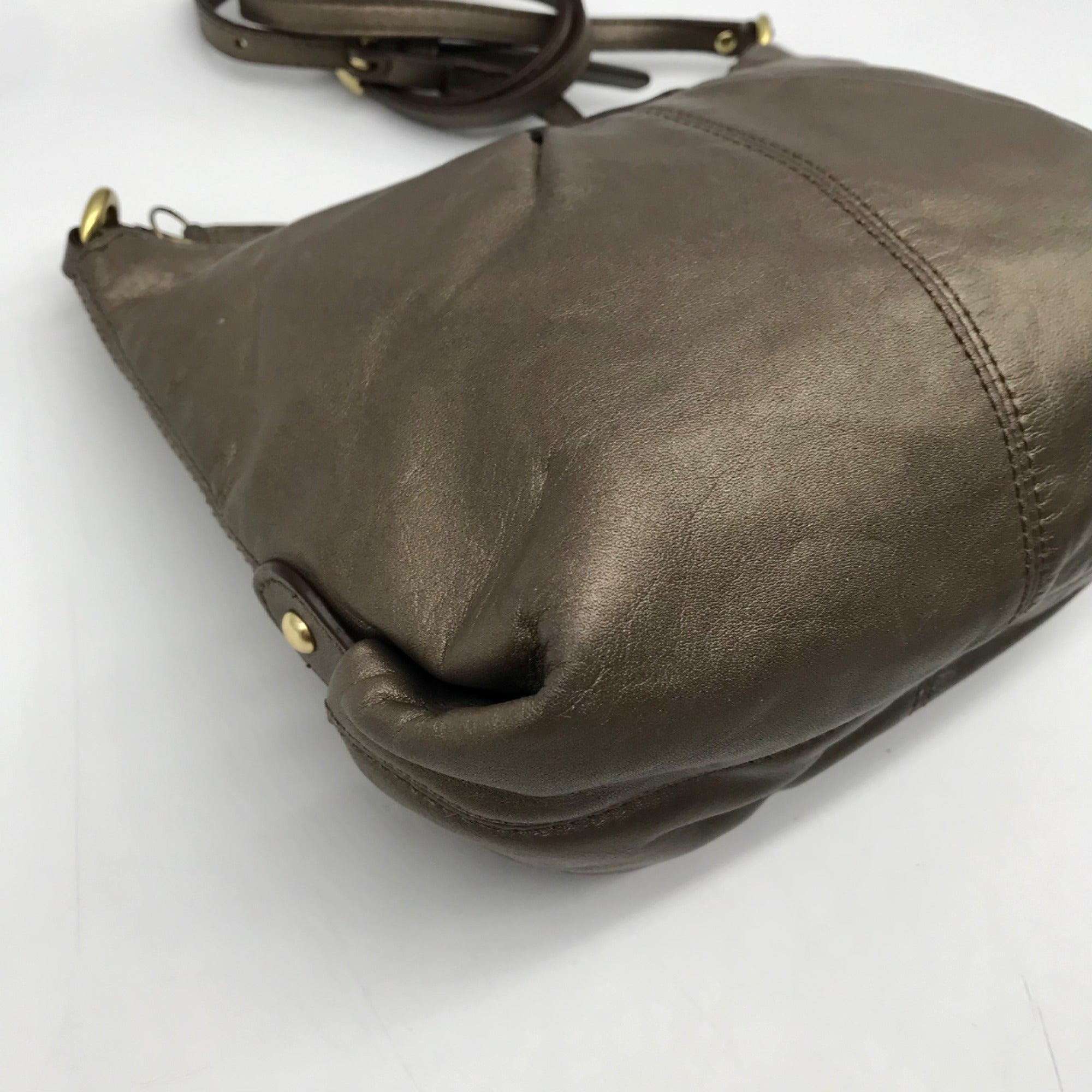 Coach Metallic Bronze Leather Ashley Crossbody Bag