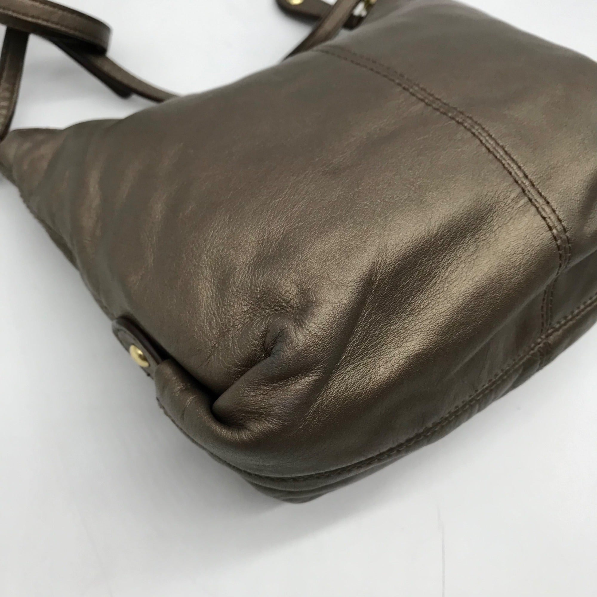 Coach Metallic Bronze Leather Ashley Crossbody Bag