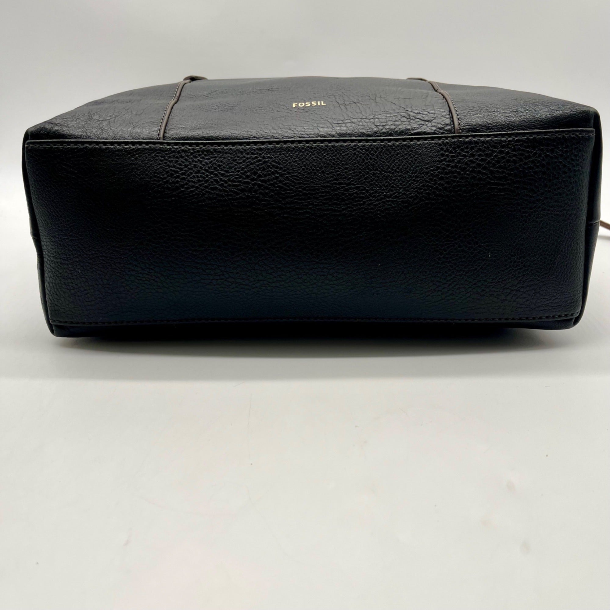 Fossil Black Pebbled Leather Shoulder Bag