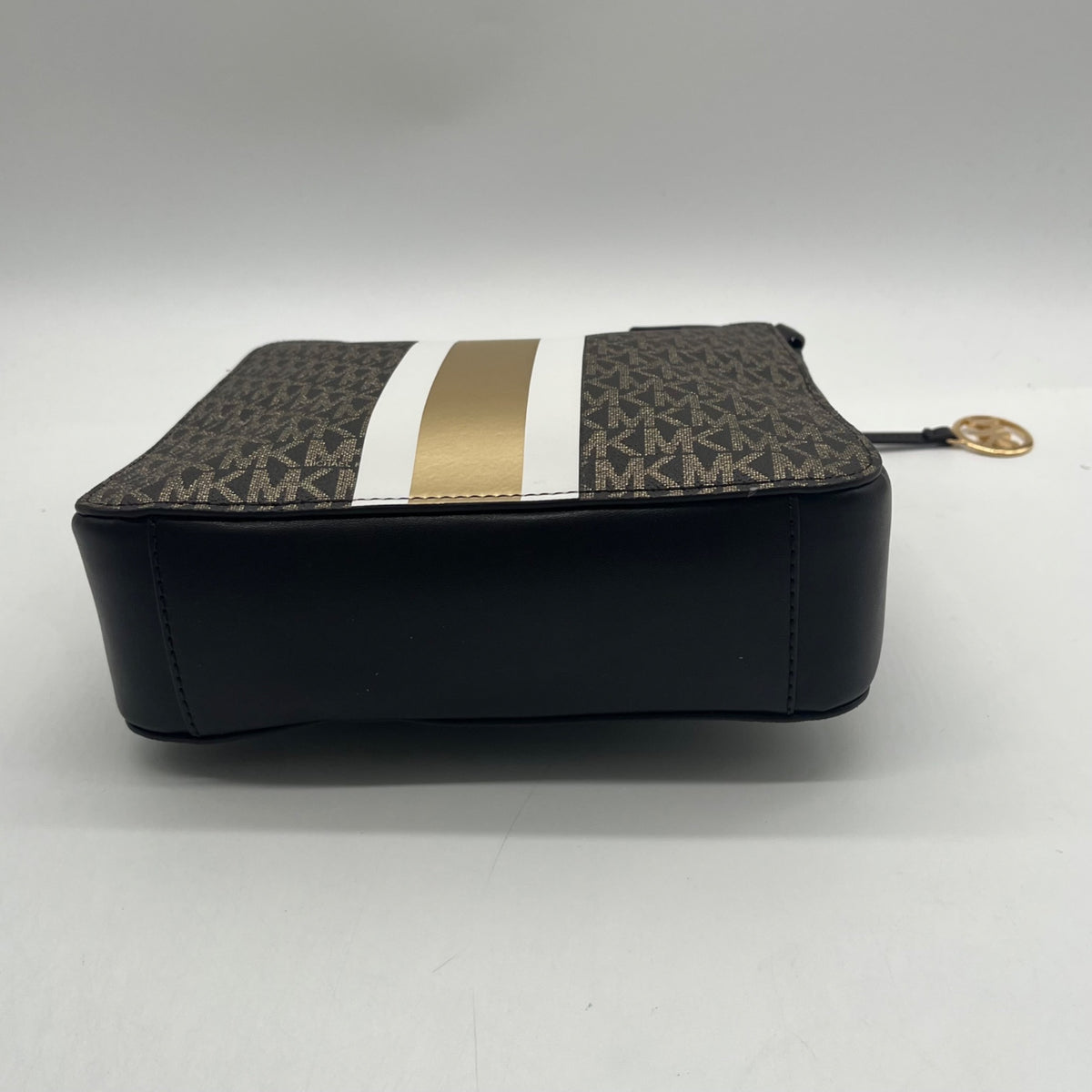 Michael Kors Brown Jet Set Signature Logo Stripe Crossbody