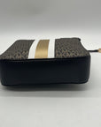 Michael Kors Brown Jet Set Signature Logo Stripe Crossbody