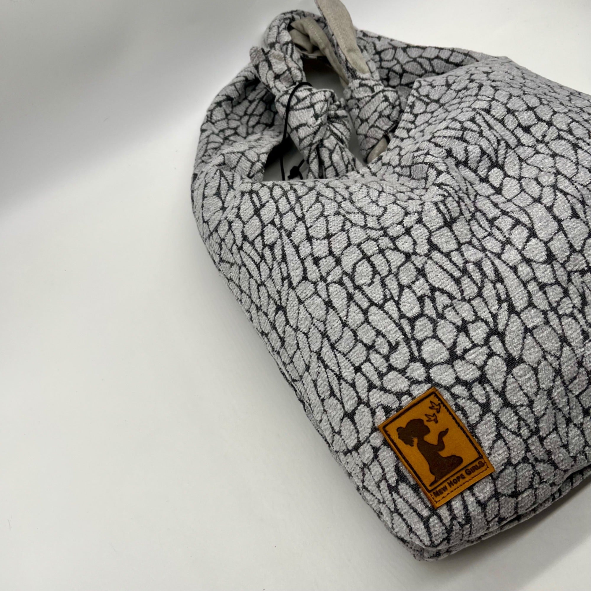 New Hope Girls Grey Croc-textured Hobo Bag