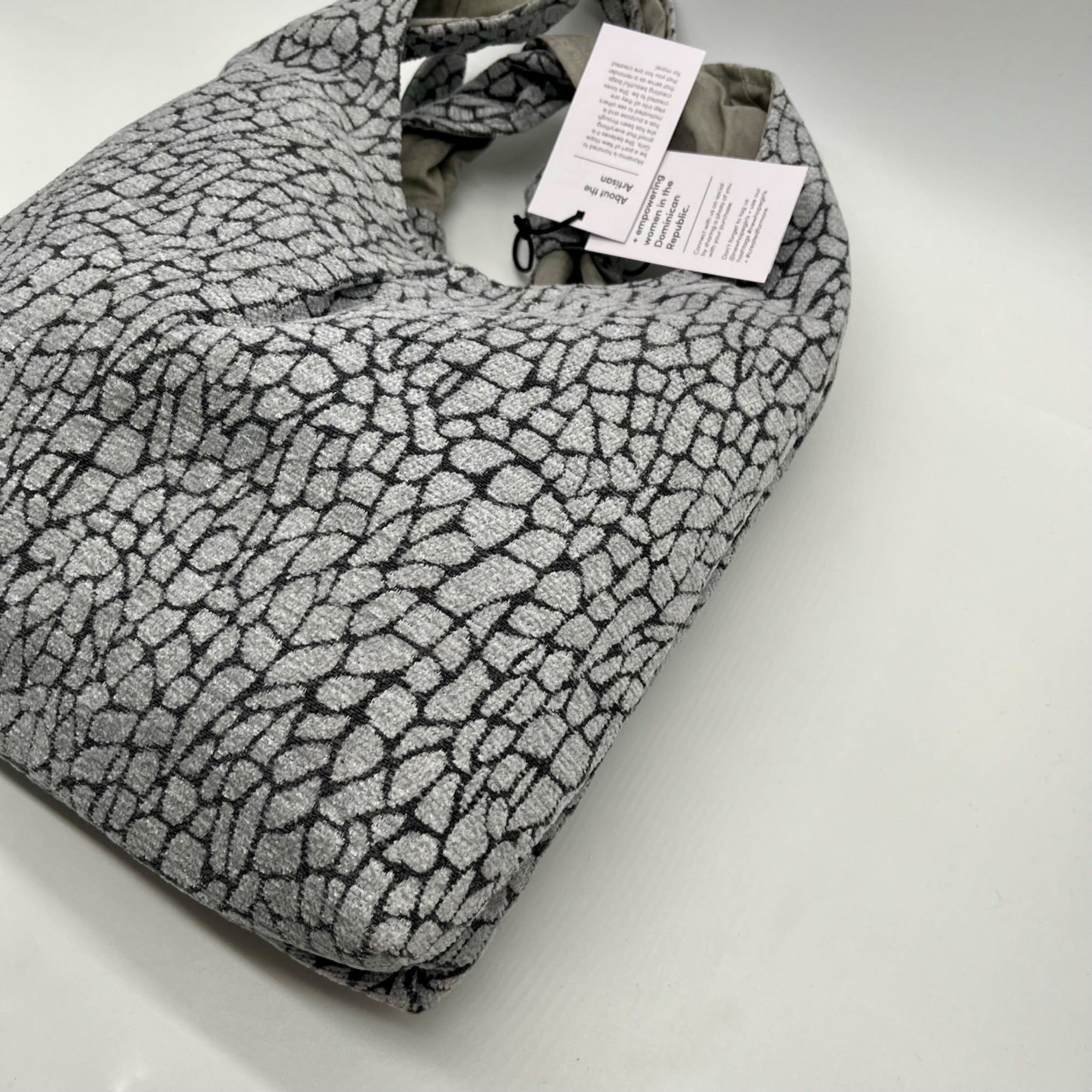 New Hope Girls Grey Croc-textured Hobo Bag