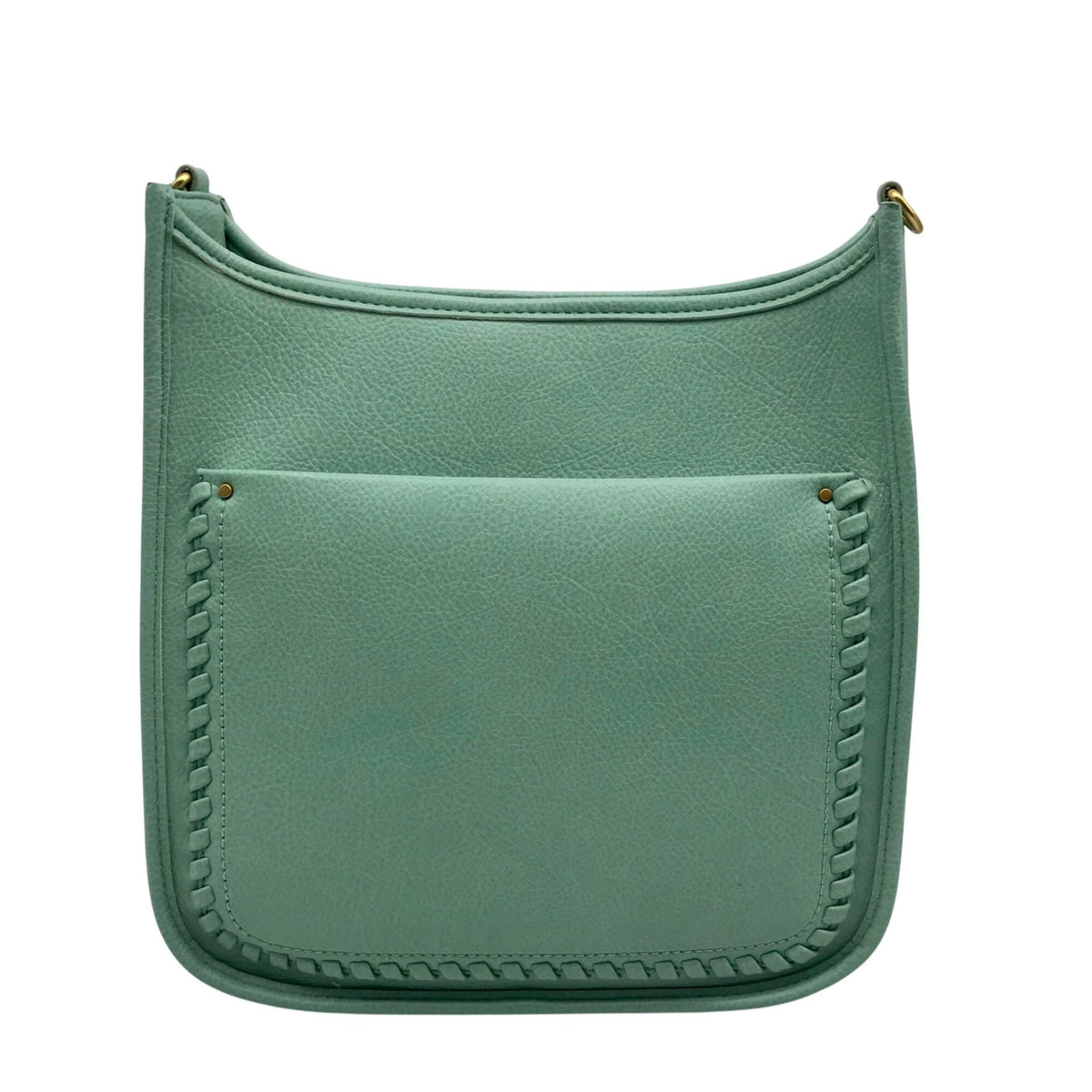 Style &amp; Co Faux Leather Mint Sage Whipstitch Medium Crossbody Bag