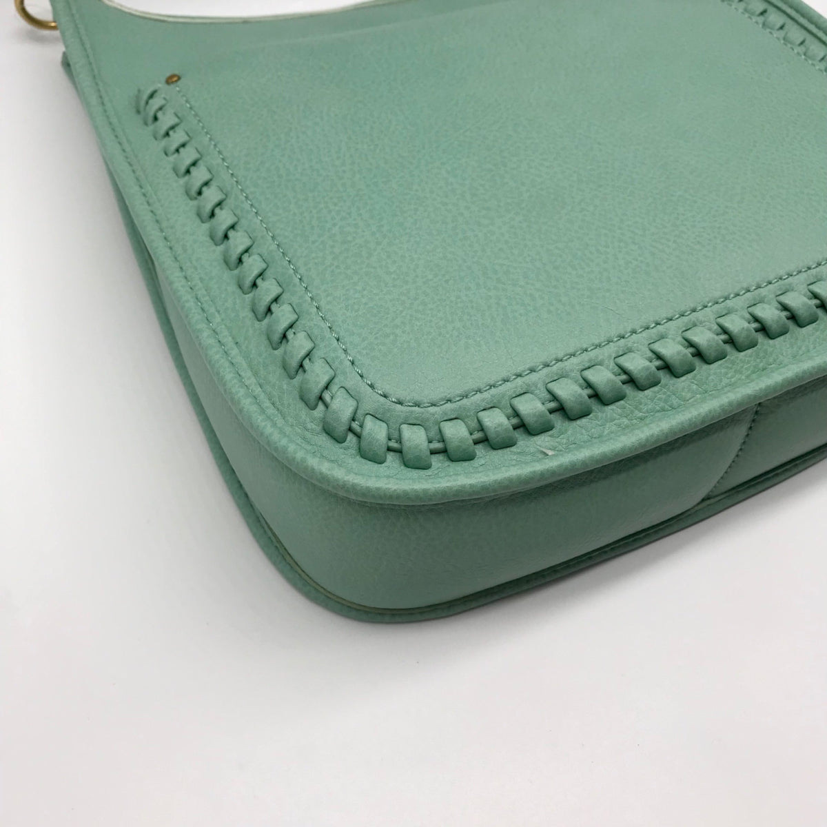 Style &amp; Co Faux Leather Mint Sage Whipstitch Medium Crossbody Bag