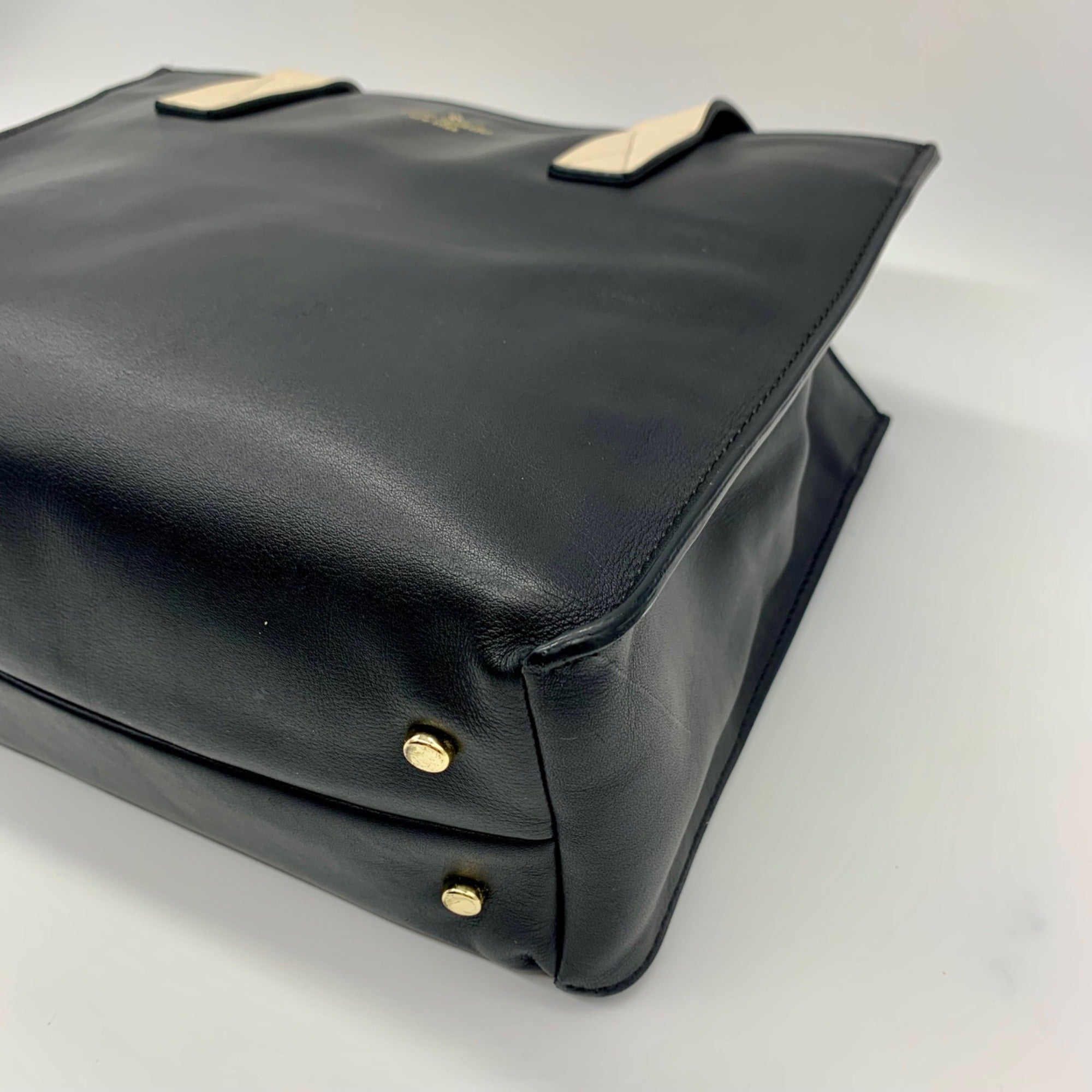 Kate Spade Black And Tan Leather Tote Bag