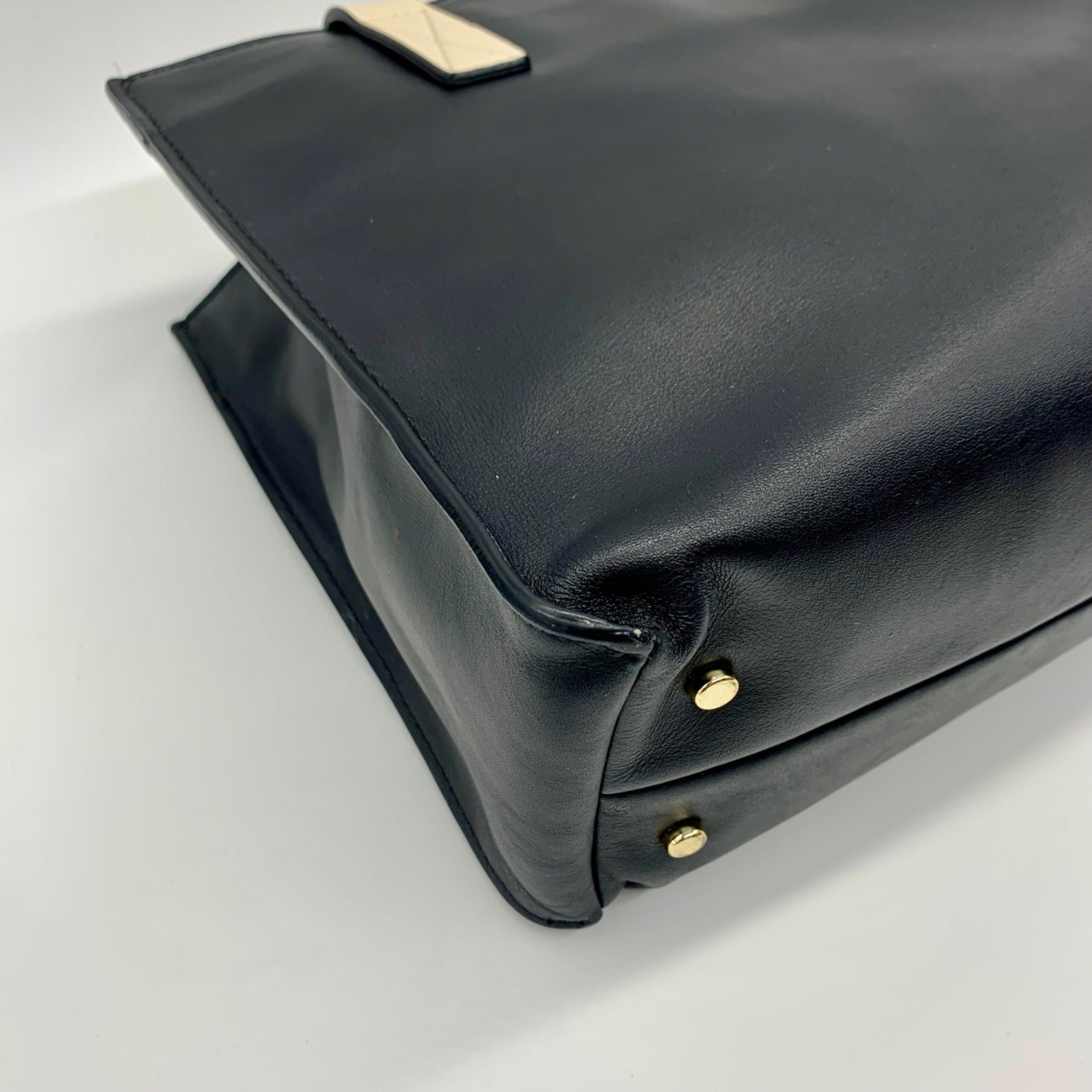 Kate Spade Black And Tan Leather Tote Bag