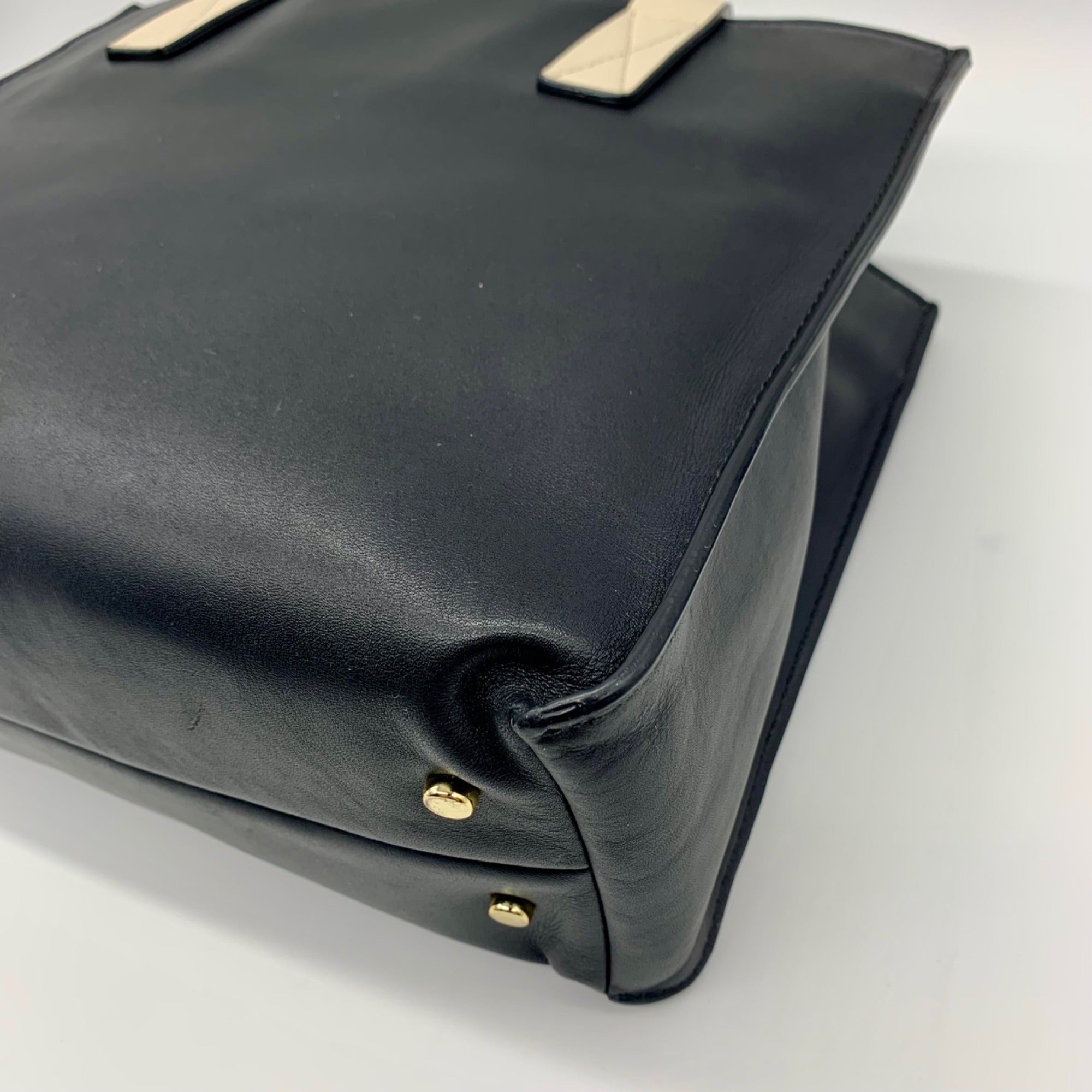 Kate Spade Black And Tan Leather Tote Bag