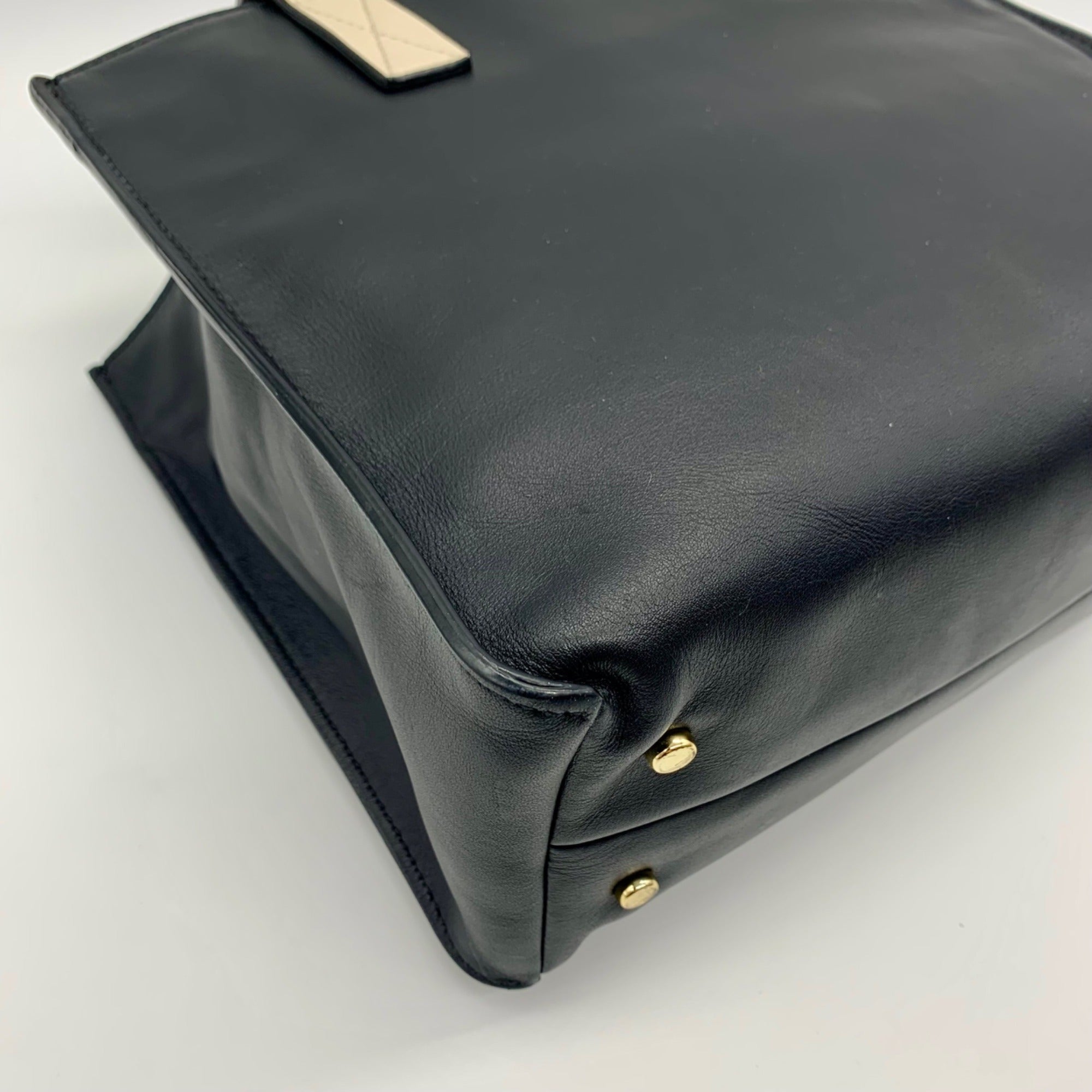 Kate Spade Black And Tan Leather Tote Bag