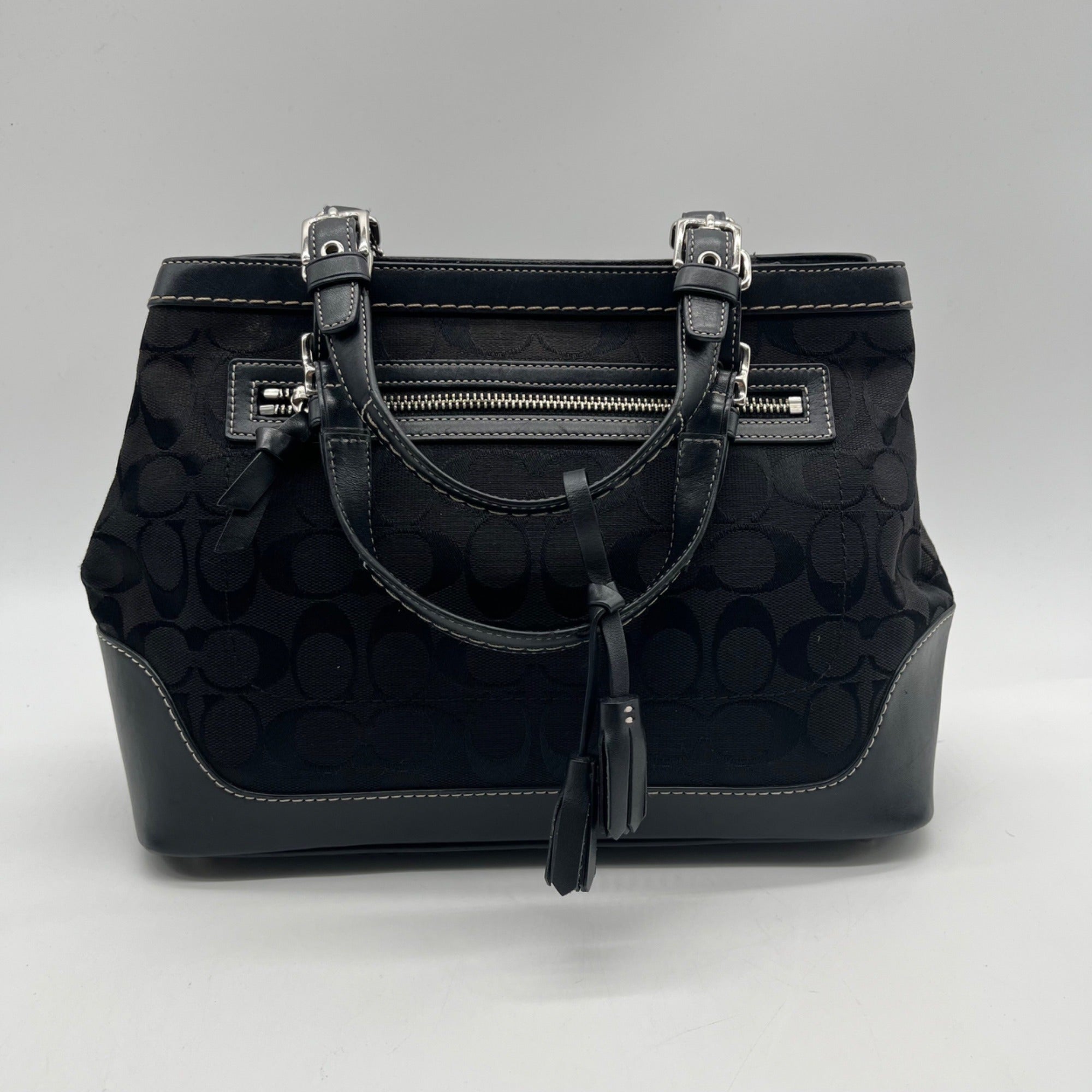 Coach Black Jacquard Canvas Shoulder Bag