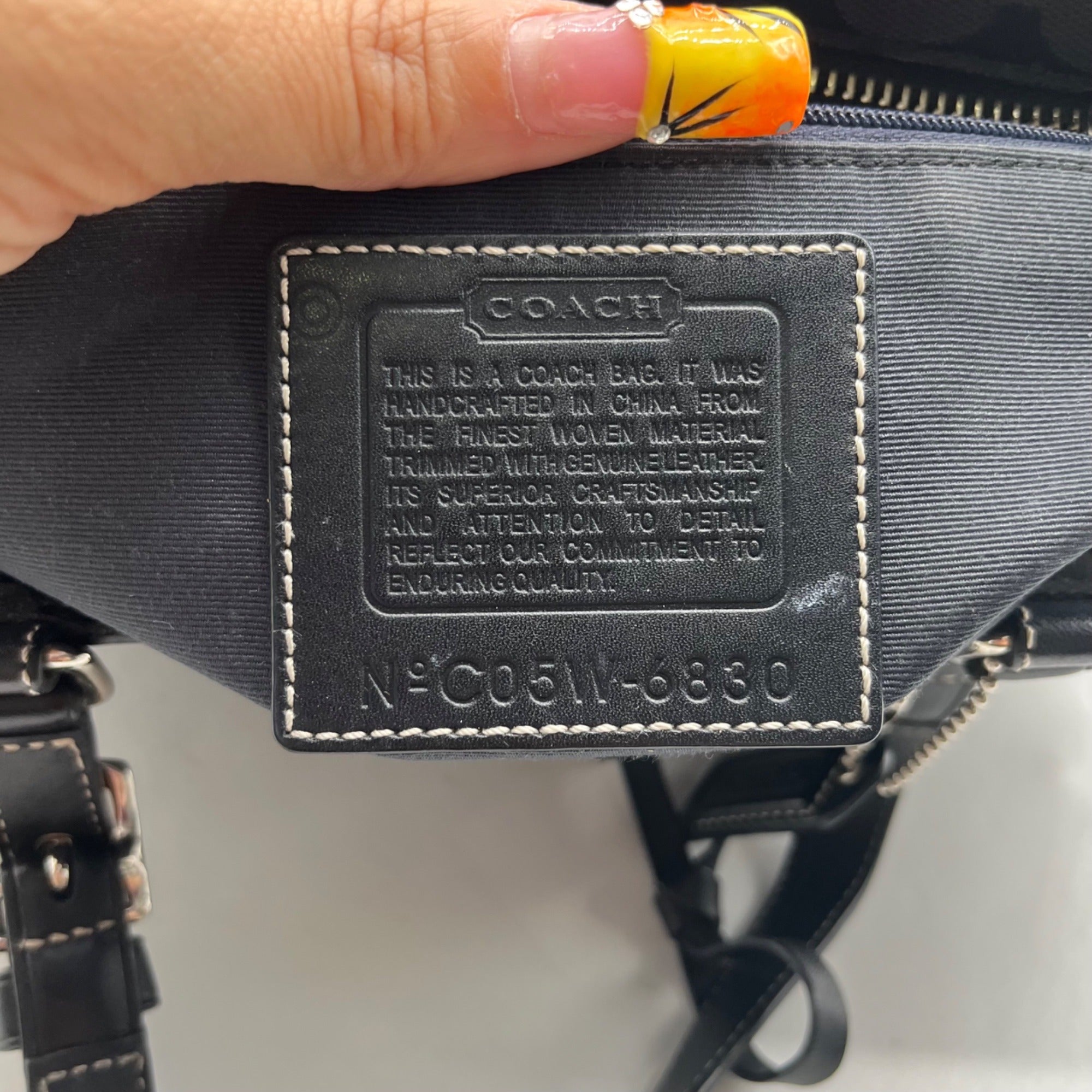 Coach Black Jacquard Canvas Shoulder Bag
