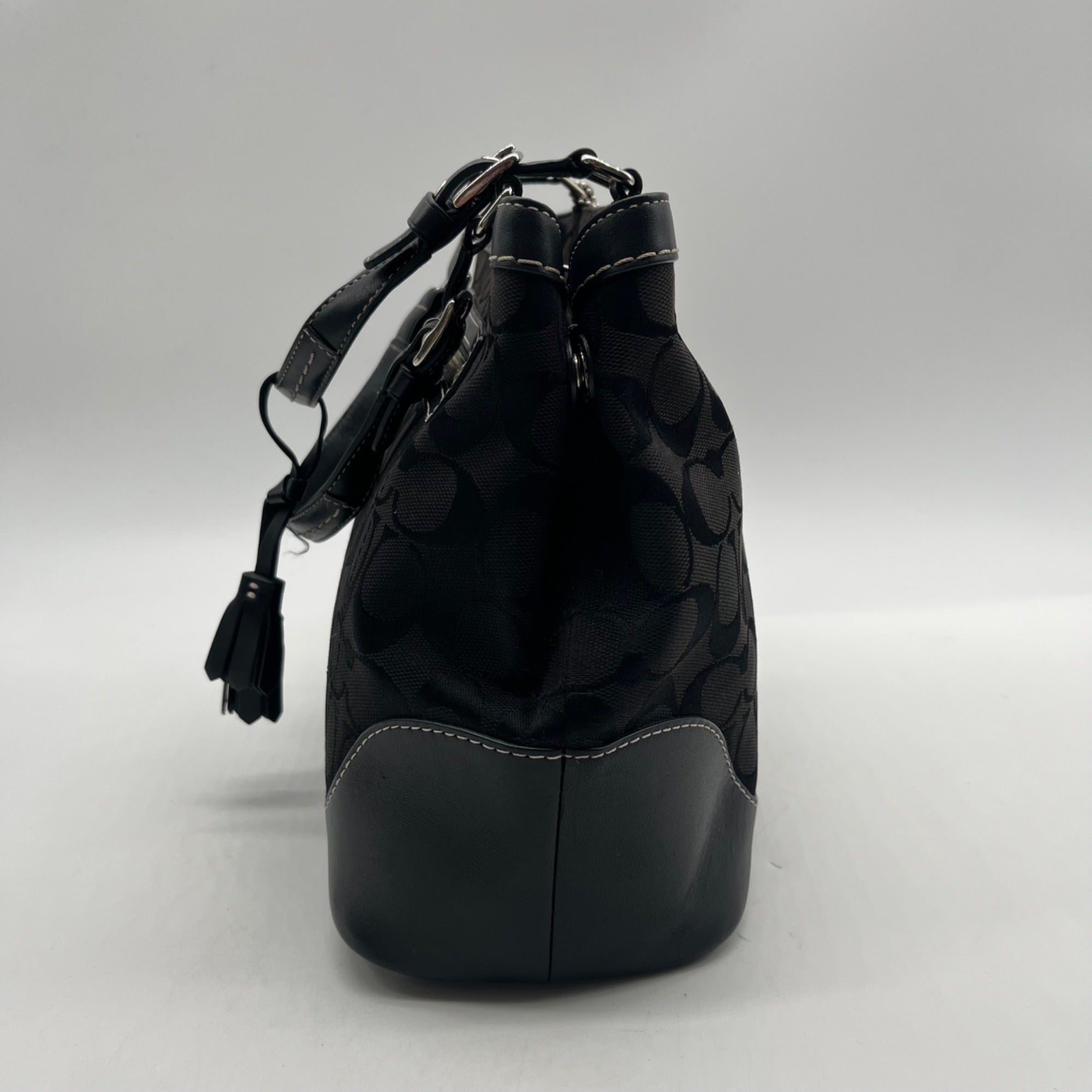 Coach Black Jacquard Canvas Shoulder Bag