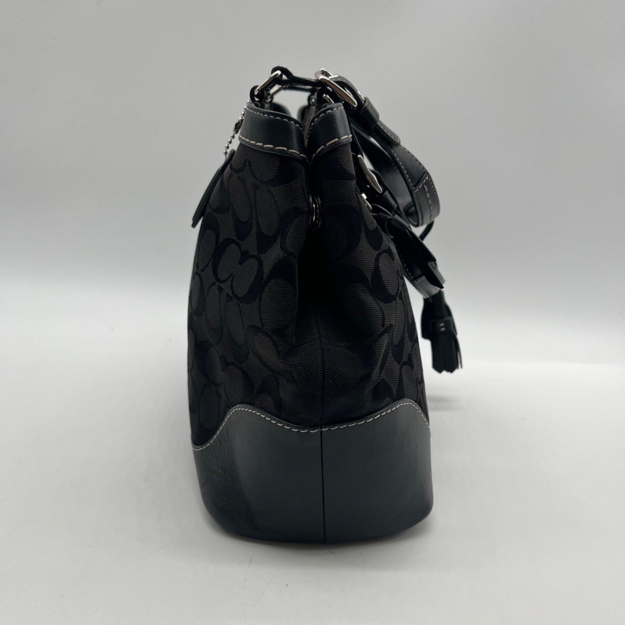 Coach Black Jacquard Canvas Shoulder Bag