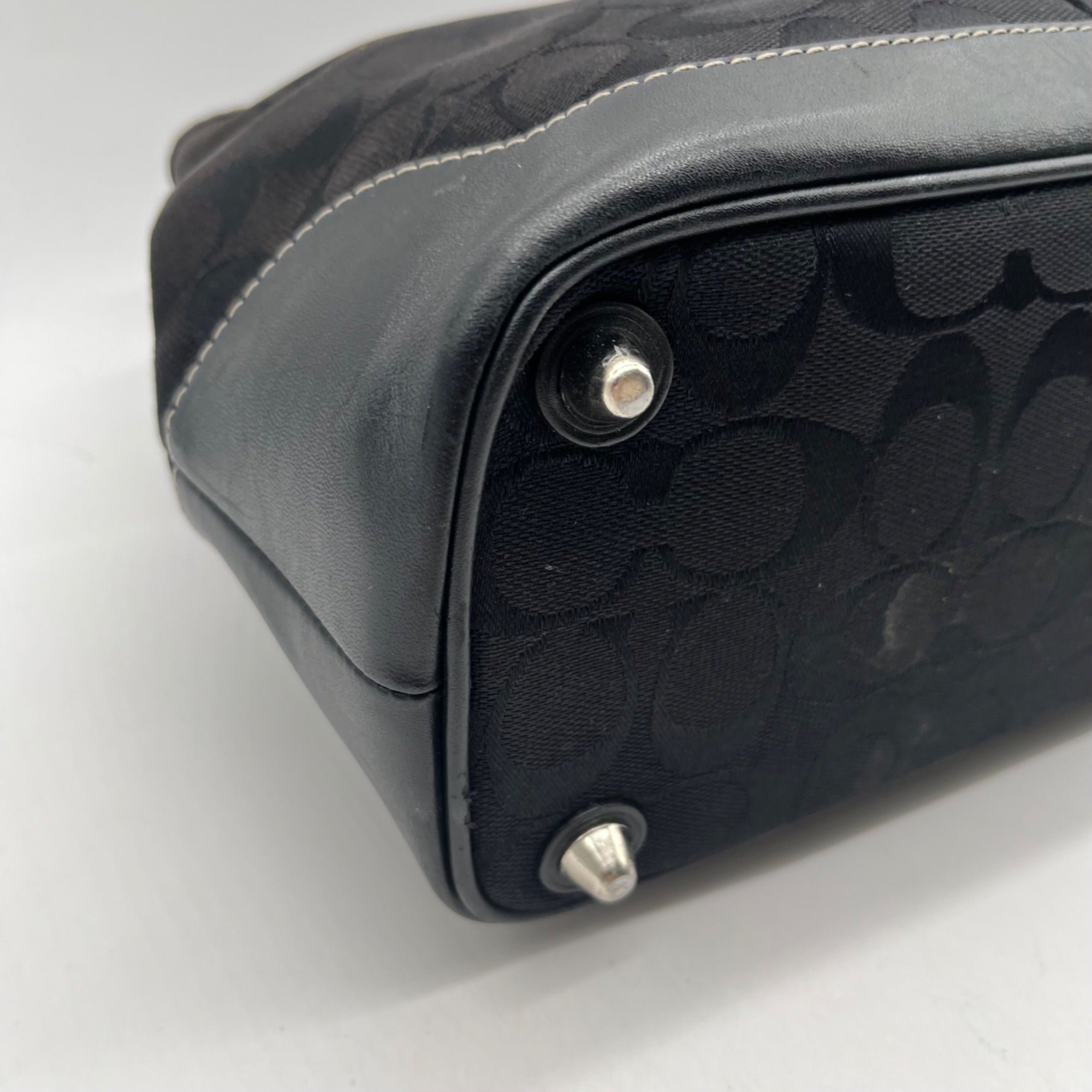 Coach Black Jacquard Canvas Shoulder Bag