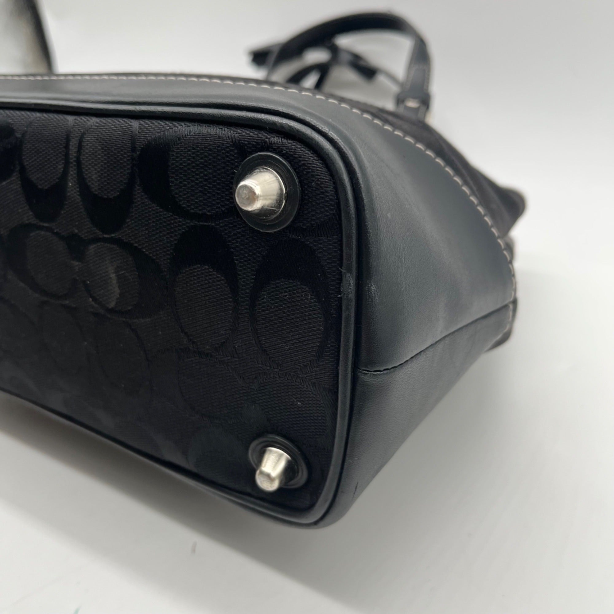 Coach Black Jacquard Canvas Shoulder Bag