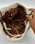 B. Makowsky Leopard-Print Leather Shoulder Bag