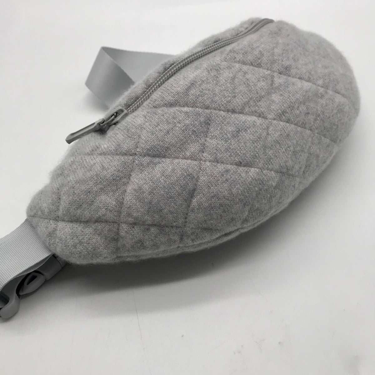 Garnet Hill Grey Fabric Diamond Quilted Belt Bag