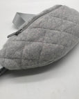 Garnet Hill Grey Fabric Diamond Quilted Belt Bag