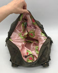Charm & Luck Vintage Stone Grey Leather Hobo Bag
